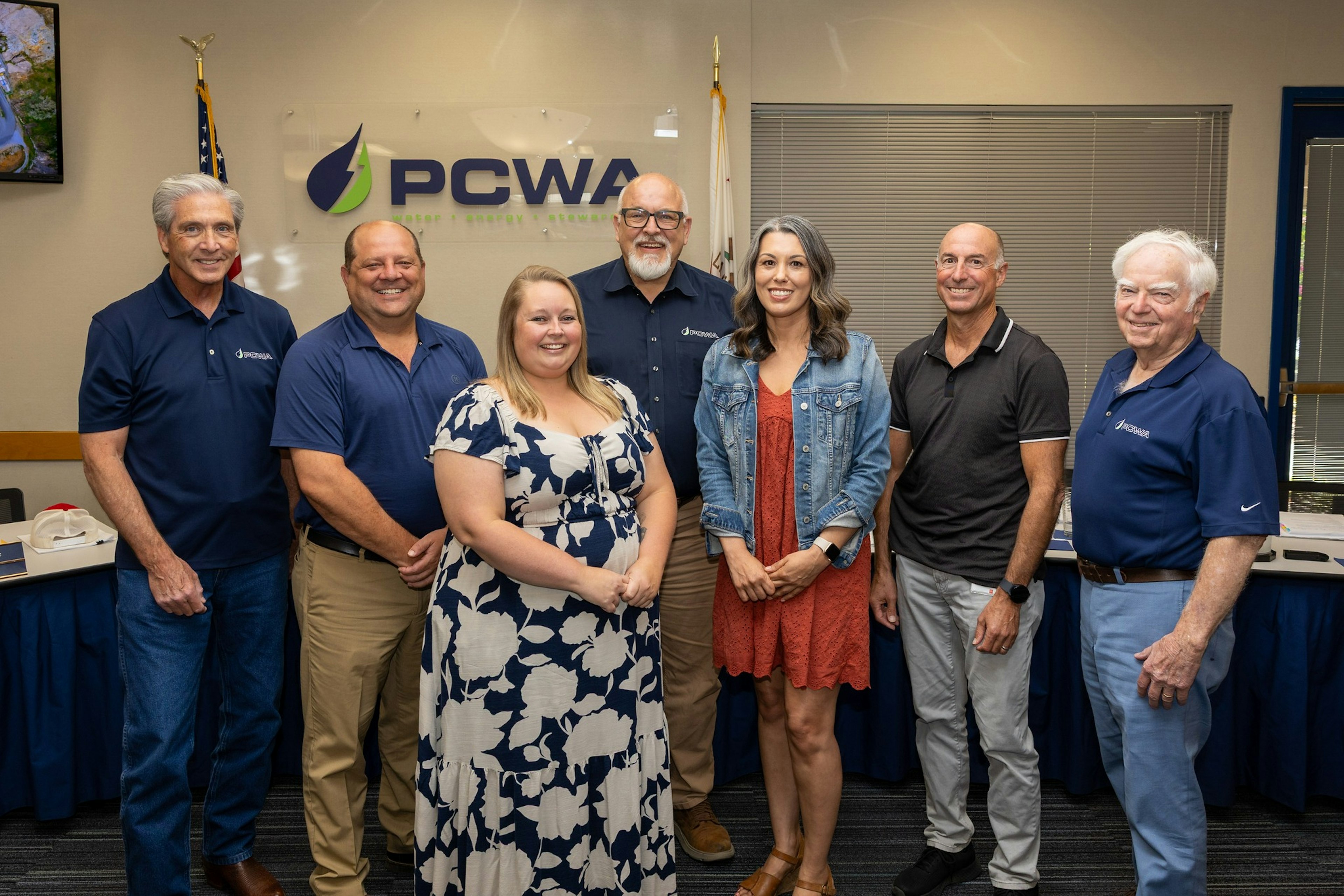 Kirsty B. and Carlie W. accepting the Exemplary Performance Award with PCWA's Board of Directors