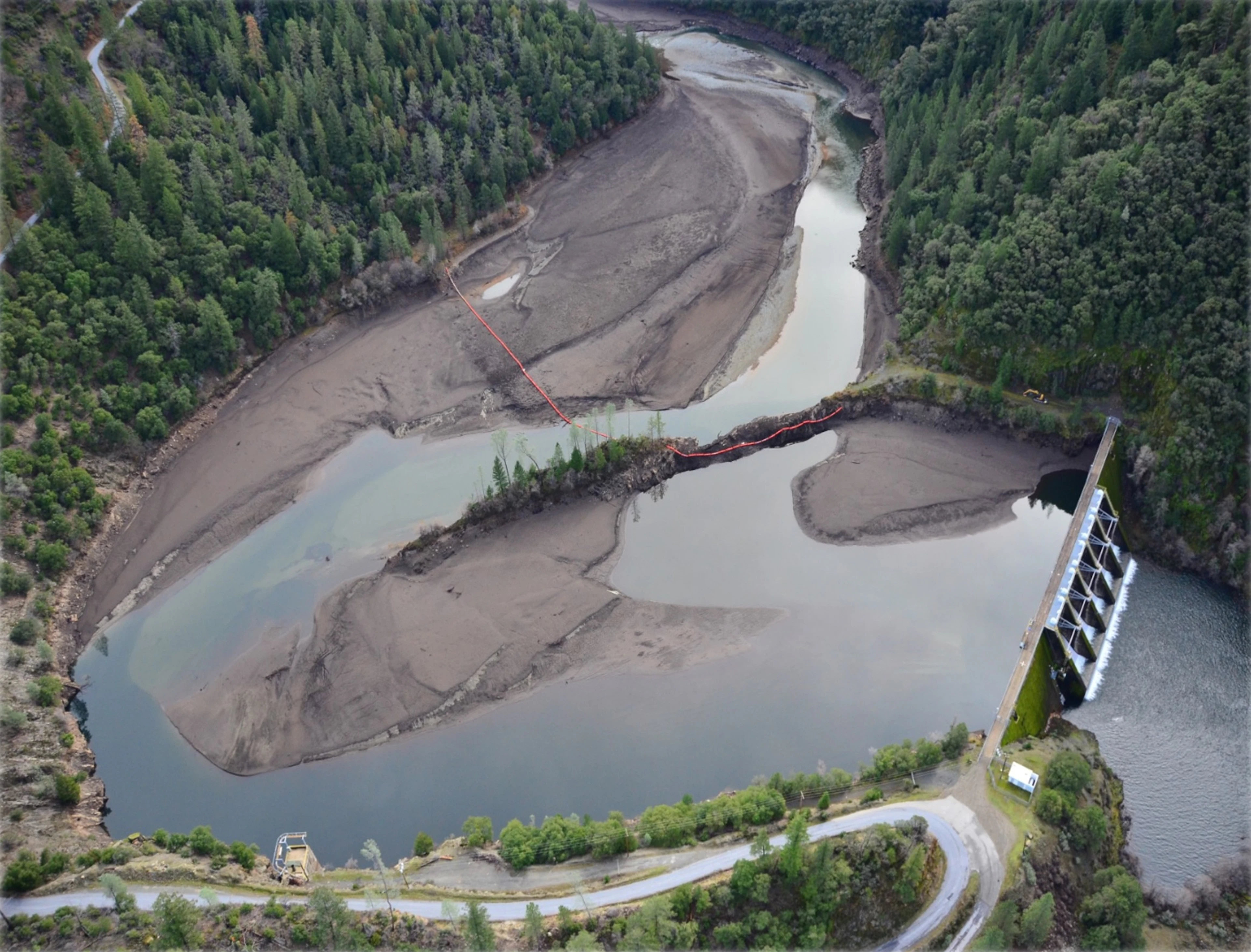 Sediment impacts in Ralston Afterbay after wildfire in the watershed