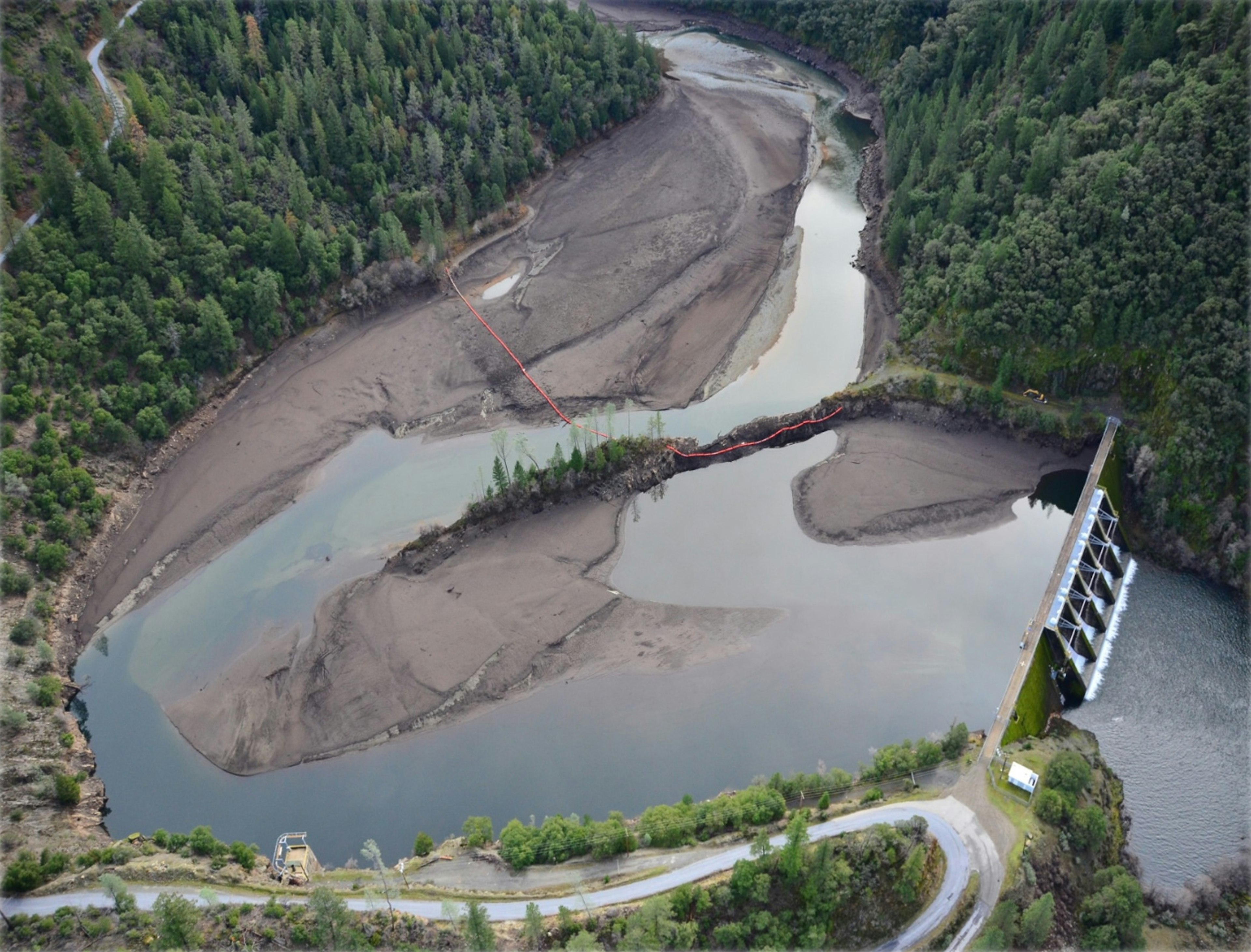 Sediment impacts in Ralston Afterbay after wildfire in the watershed