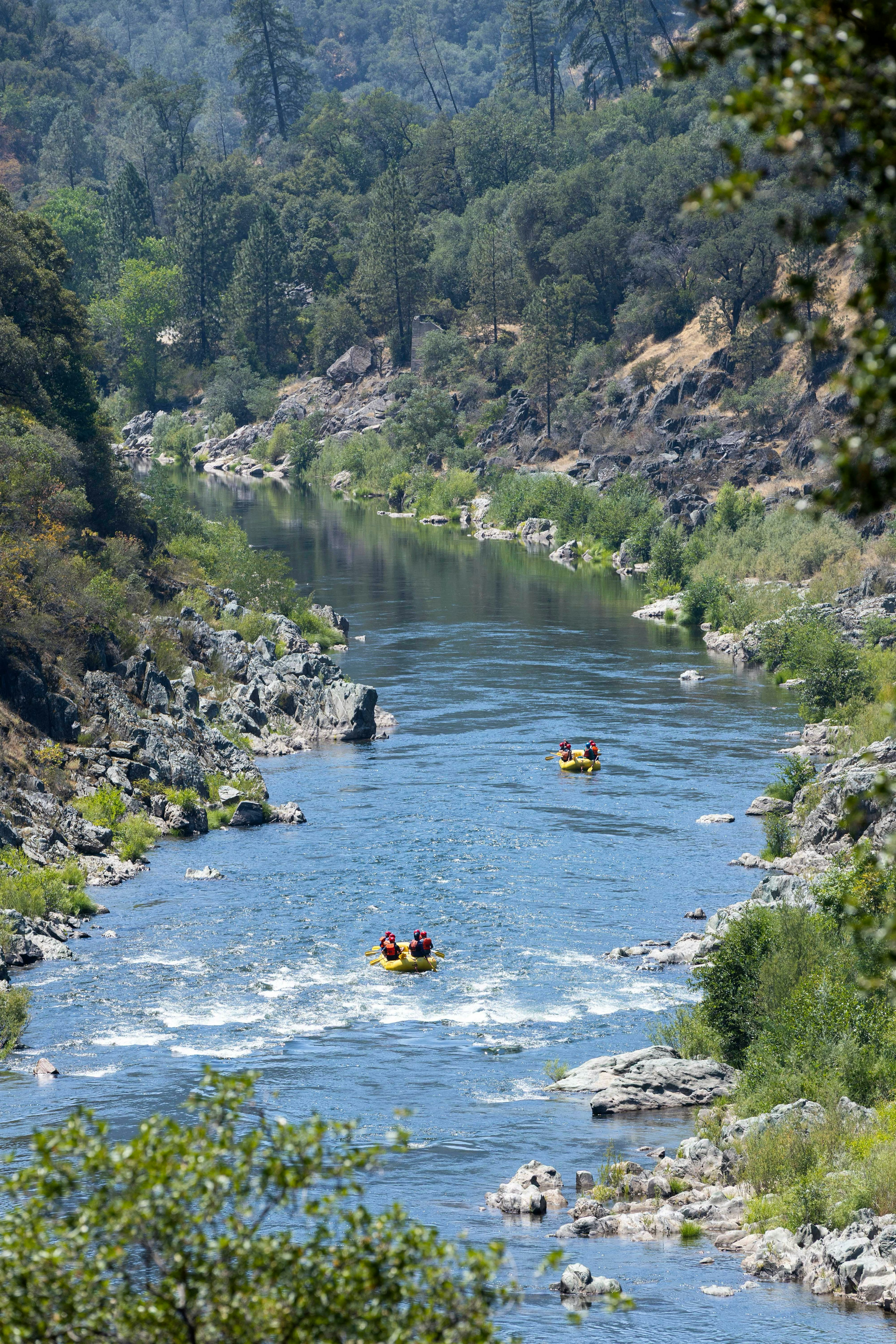 Rafters on the Middle Fork American River near PCWA recreation facilities