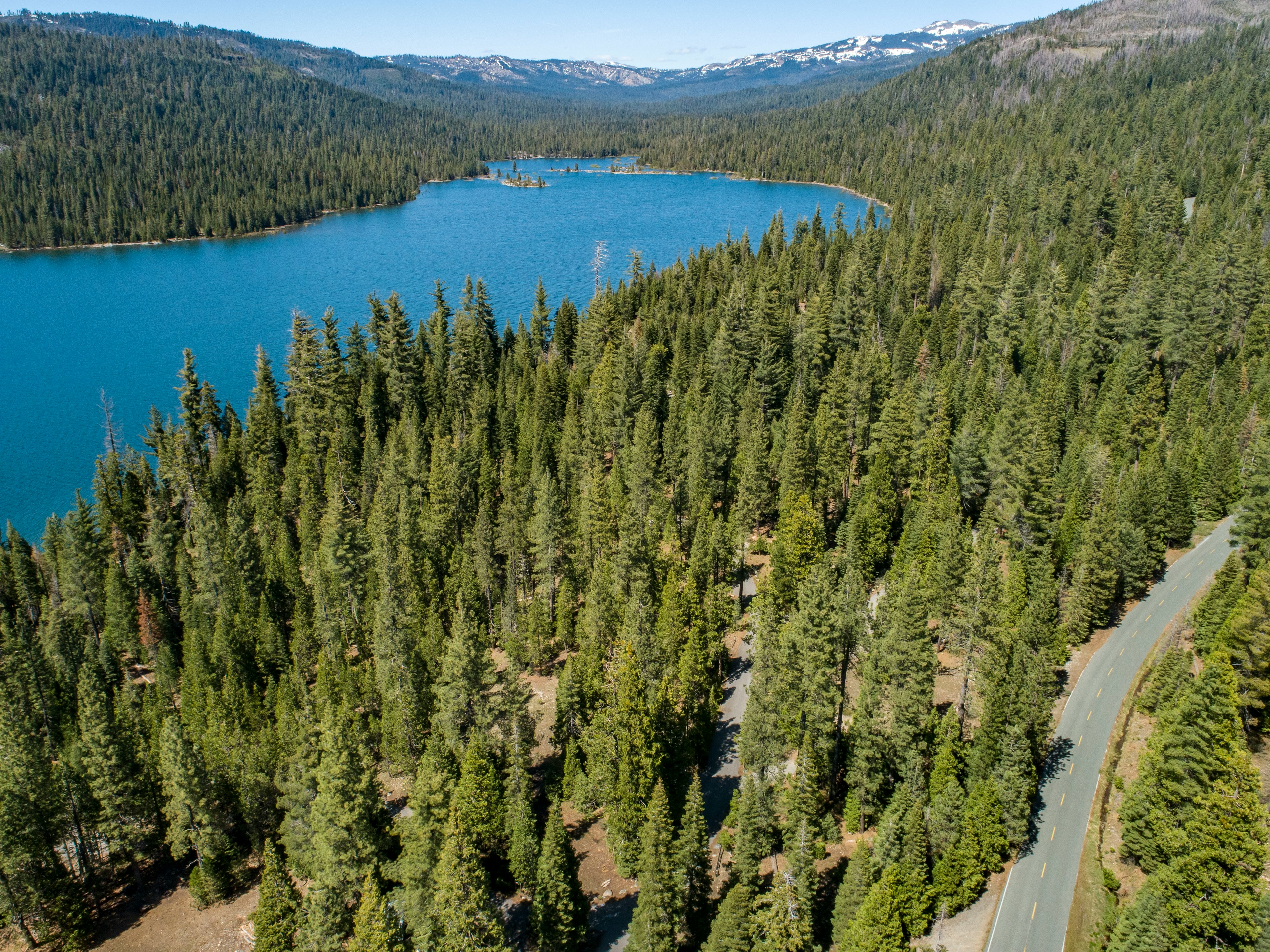  Aerial view of French Meadows Reservoir Campgrounds