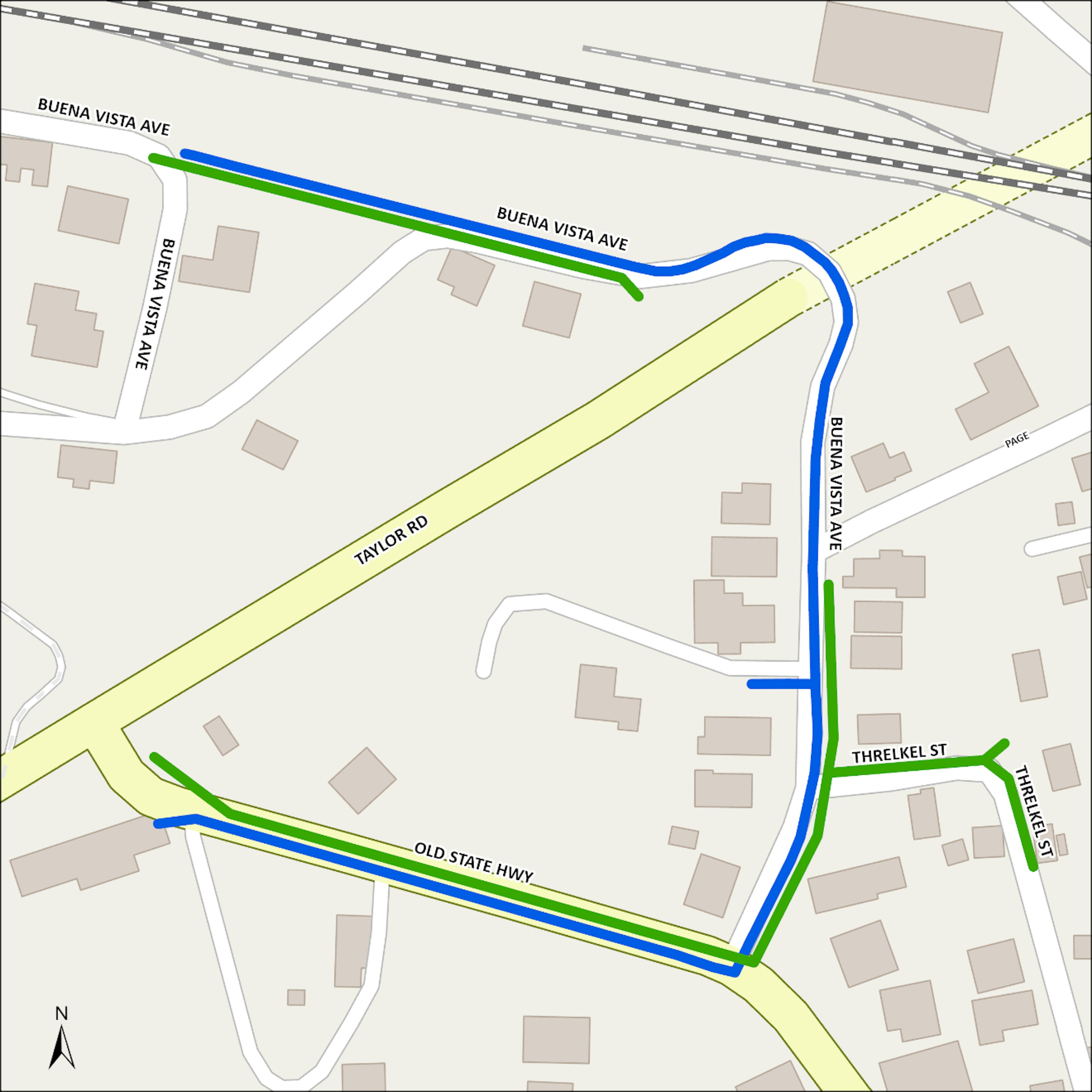 Buena Vista Avenue Pipeline Replacement Map