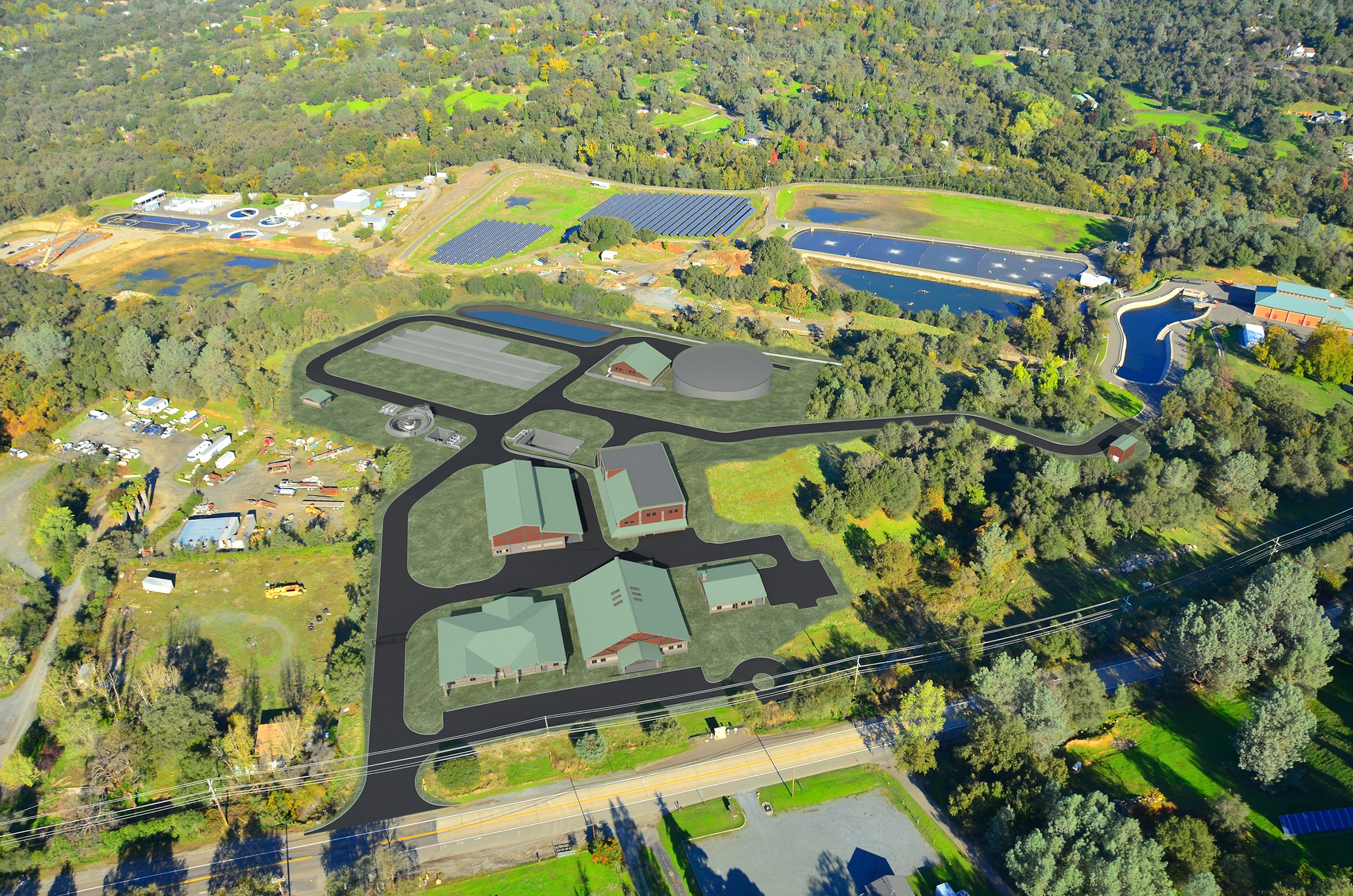 Aerial rendering of the future Ophir Water Treatment Plant