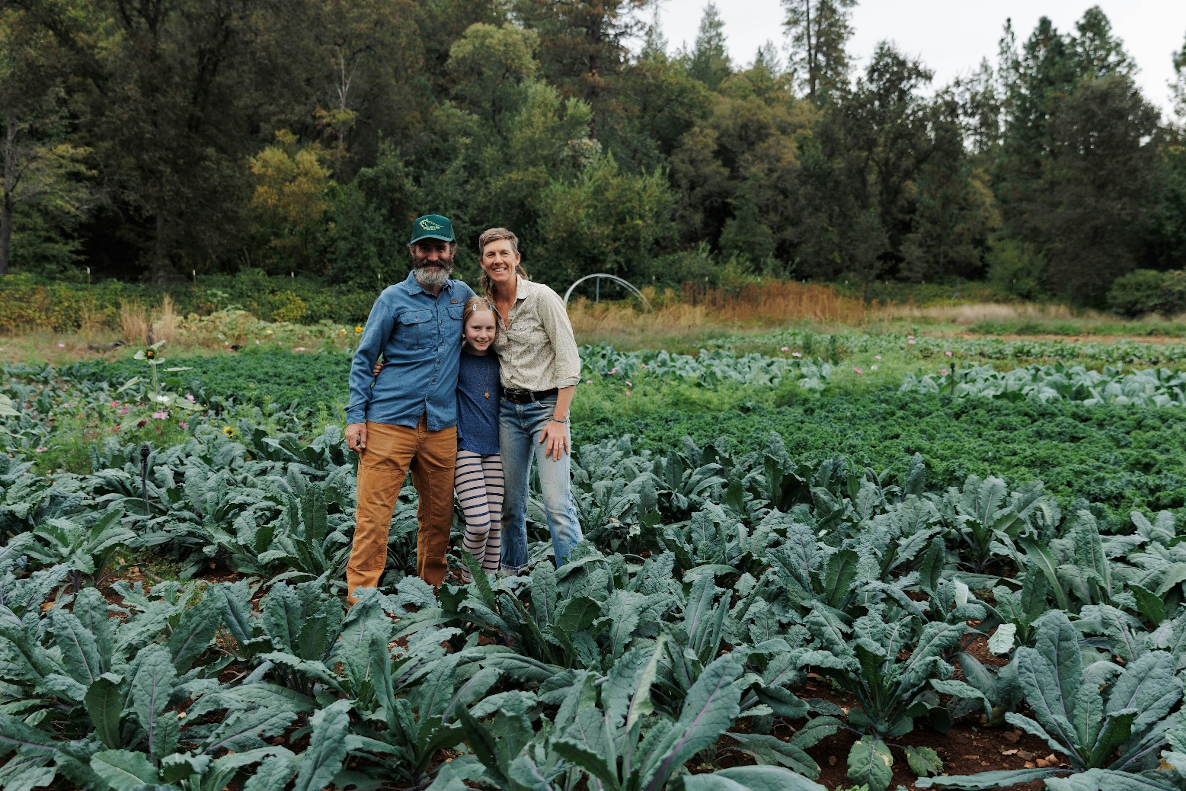 Diane, Sage, and Patrick Bollinger at Foothill Roots Farm