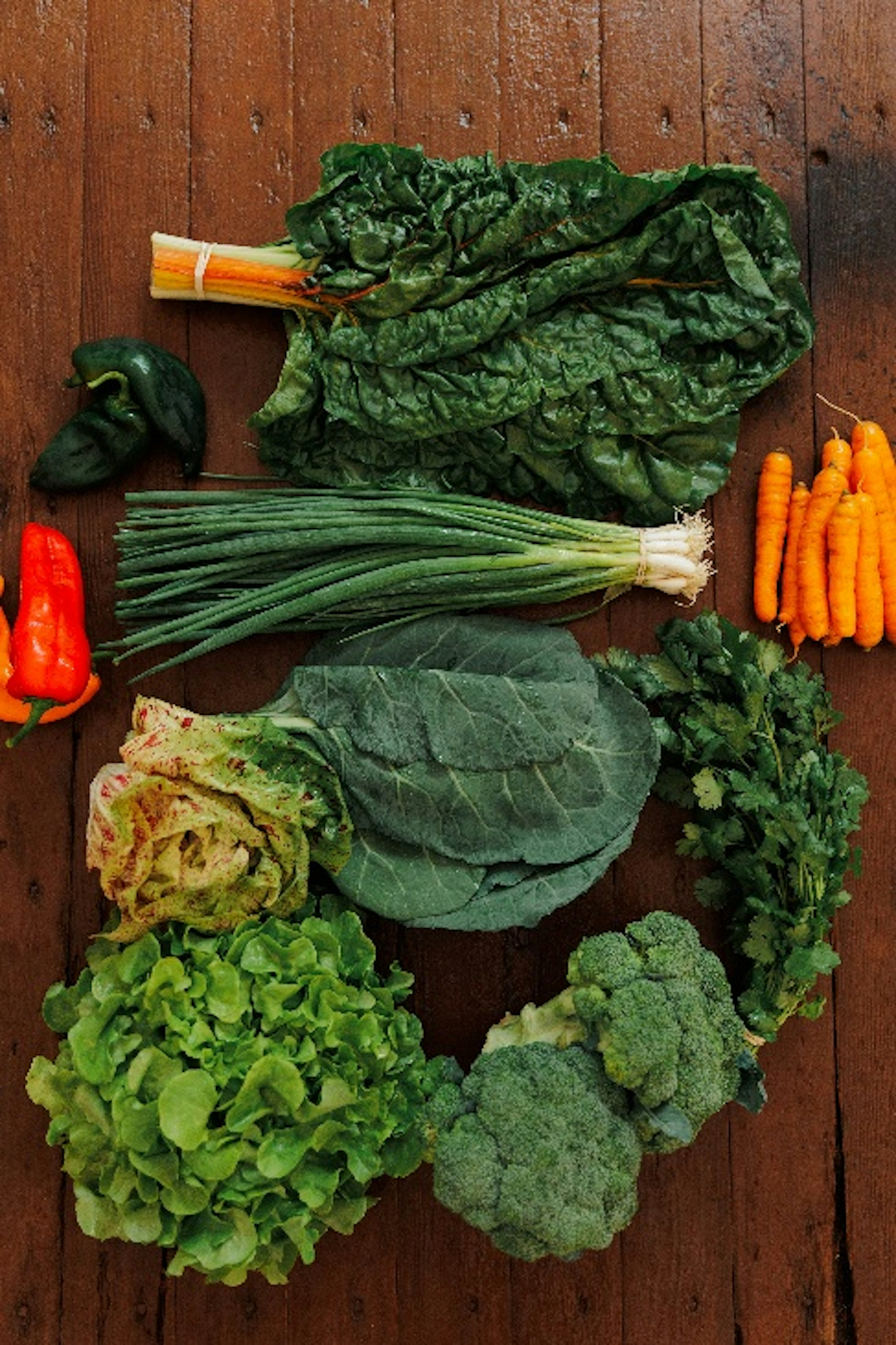 Vegetables displayed on table