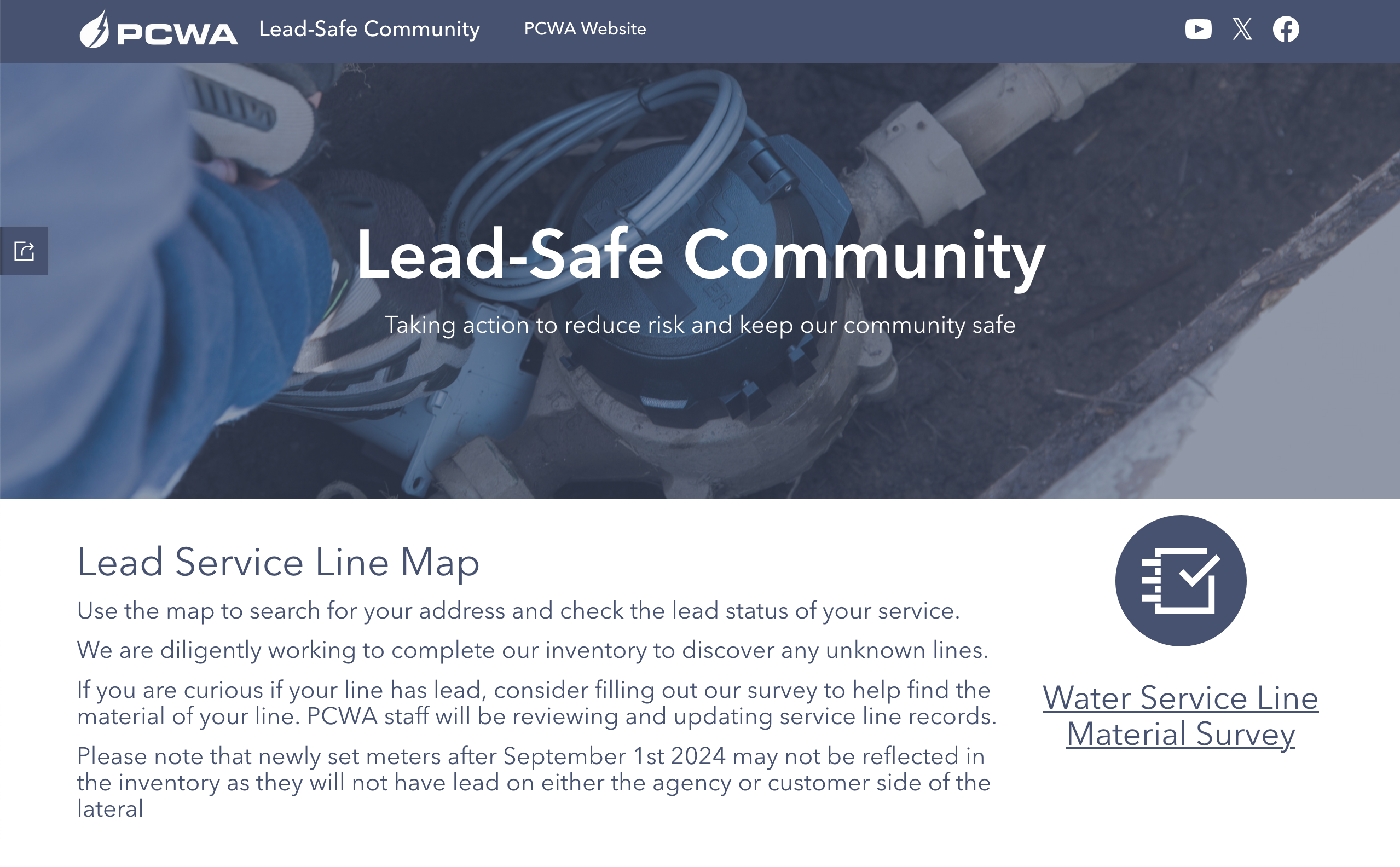 Lead Service Inventory Portal, an interactive ArcGIS Online map