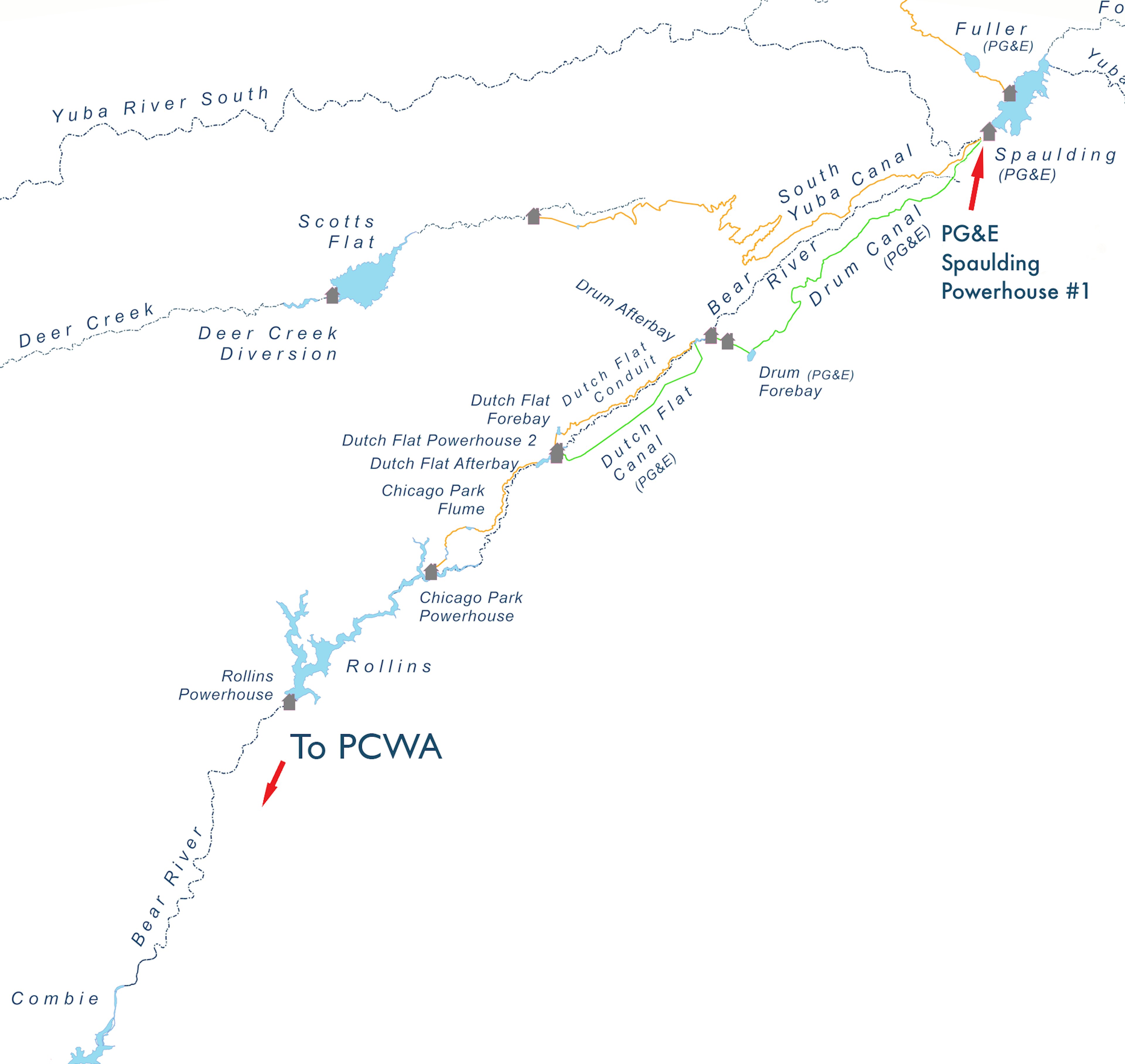 PG&E Mountain Division South Yuba Lower Map