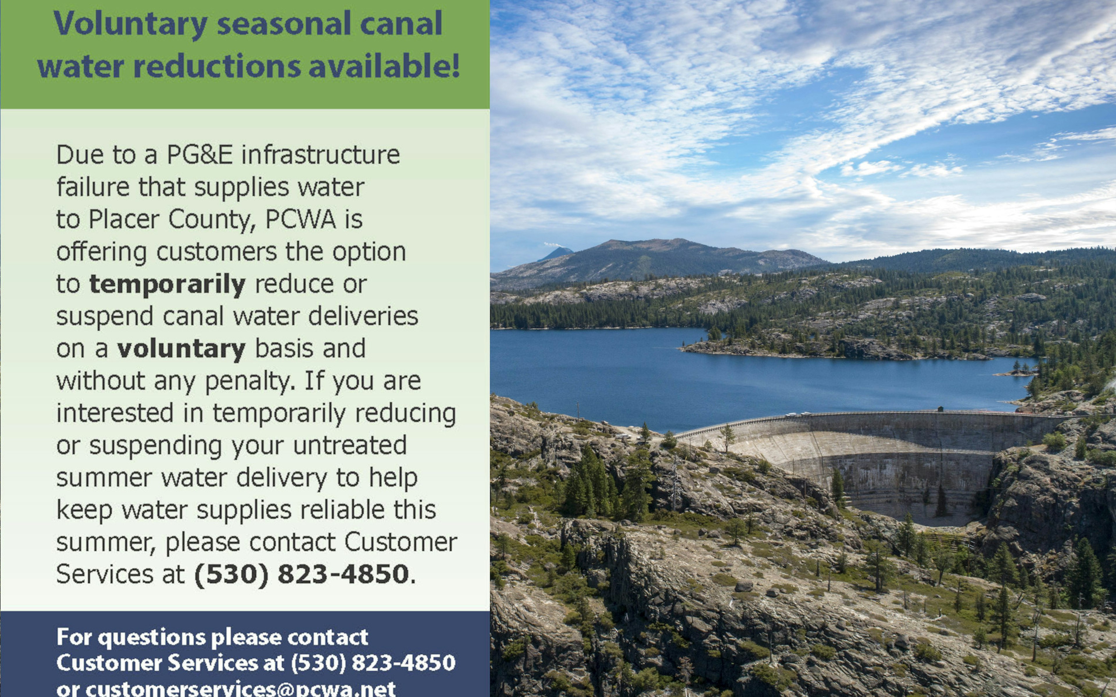Voluntary Seasonal Canal Water Reductions