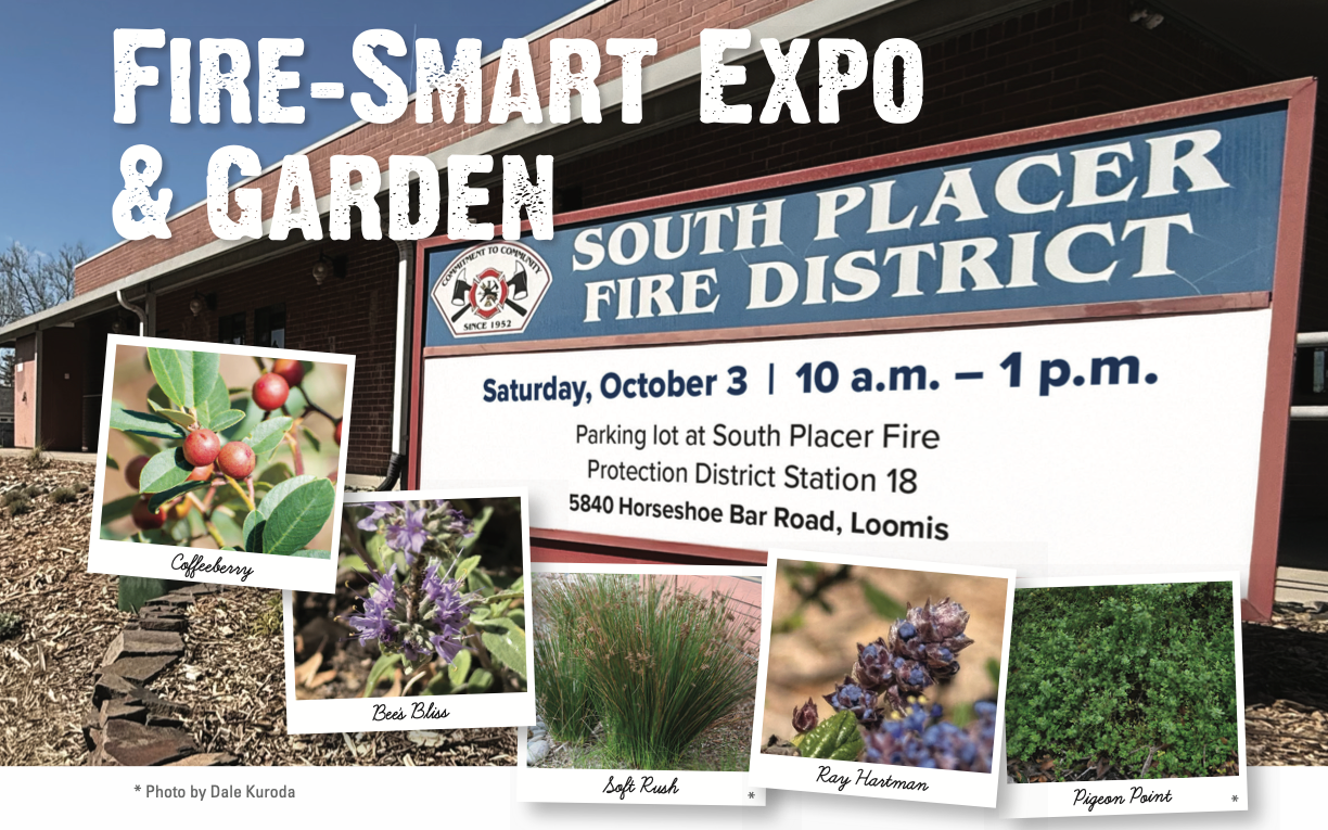 Fire-Smart Expo & Garden, Saturday, October 3, 10 a.m. to 1 p.m., at South Placer Fire Protection District Station 18, 5840 Horseshoe Bar Road, Loomis